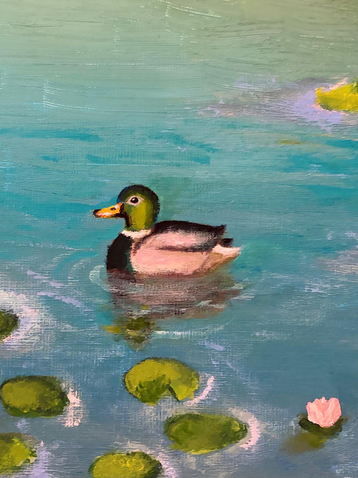 Eend schilderij op canvas