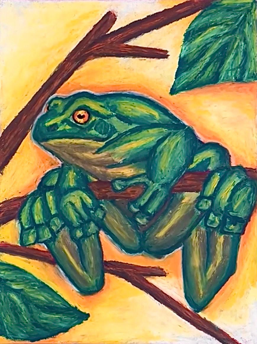 kikkertje schilderij op canvas